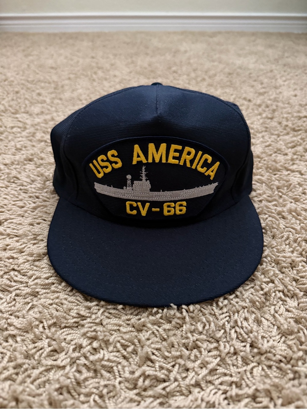 NEW Vintage 90s USS America CV-66 Hat Cap Snapback Navy Military Veteran USA